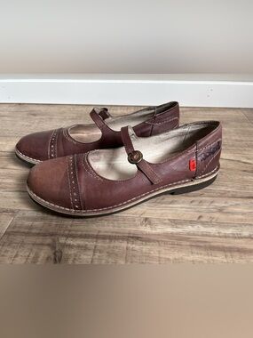 Women's Brown Leather Mary Jane Flats cottagecore neutral natural boho timeless